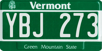 VT license plate YBJ273