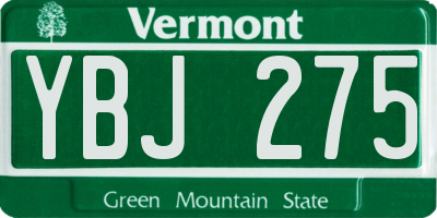 VT license plate YBJ275