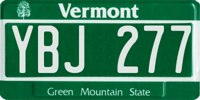 VT license plate YBJ277