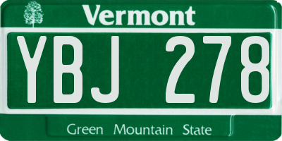 VT license plate YBJ278