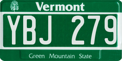 VT license plate YBJ279