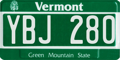 VT license plate YBJ280