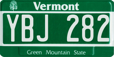 VT license plate YBJ282