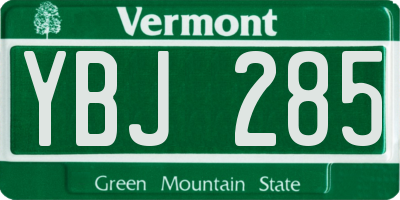 VT license plate YBJ285