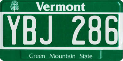 VT license plate YBJ286