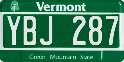VT license plate YBJ287