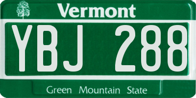 VT license plate YBJ288