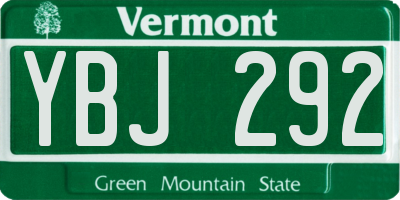 VT license plate YBJ292