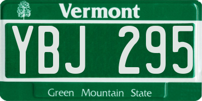 VT license plate YBJ295