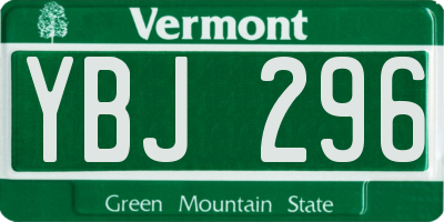 VT license plate YBJ296