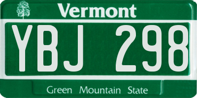 VT license plate YBJ298