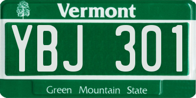 VT license plate YBJ301