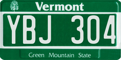 VT license plate YBJ304