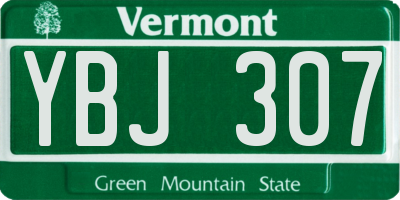 VT license plate YBJ307