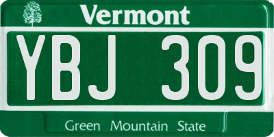 VT license plate YBJ309