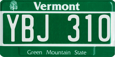 VT license plate YBJ310