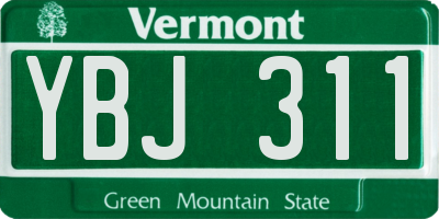 VT license plate YBJ311