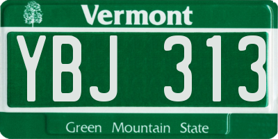 VT license plate YBJ313