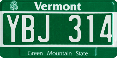 VT license plate YBJ314