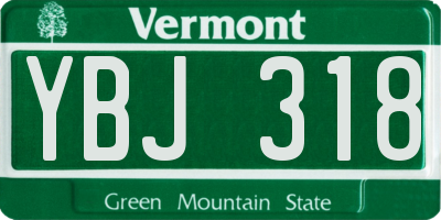 VT license plate YBJ318