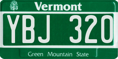 VT license plate YBJ320