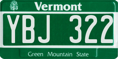 VT license plate YBJ322
