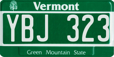 VT license plate YBJ323