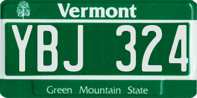 VT license plate YBJ324