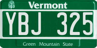 VT license plate YBJ325