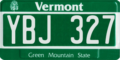 VT license plate YBJ327