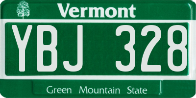 VT license plate YBJ328