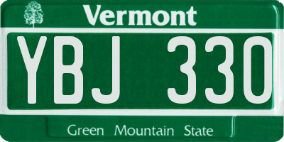 VT license plate YBJ330