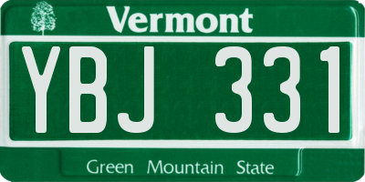 VT license plate YBJ331