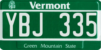 VT license plate YBJ335