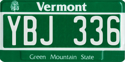 VT license plate YBJ336