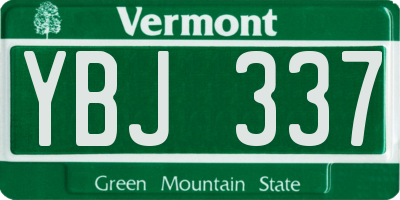 VT license plate YBJ337