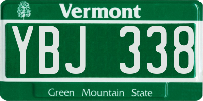 VT license plate YBJ338