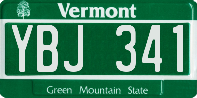 VT license plate YBJ341