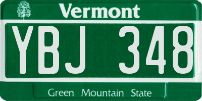 VT license plate YBJ348