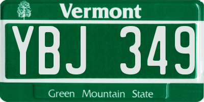 VT license plate YBJ349