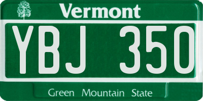 VT license plate YBJ350