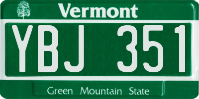 VT license plate YBJ351