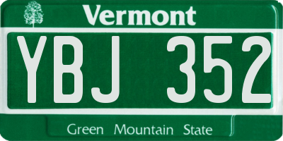 VT license plate YBJ352