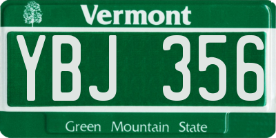 VT license plate YBJ356