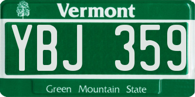 VT license plate YBJ359