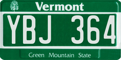 VT license plate YBJ364