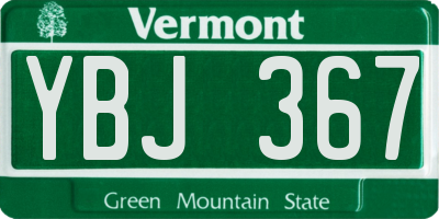 VT license plate YBJ367
