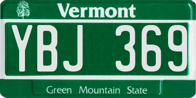 VT license plate YBJ369