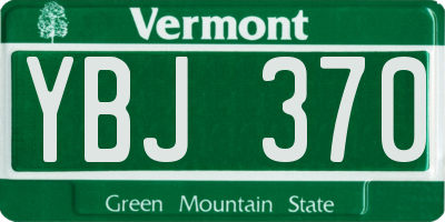 VT license plate YBJ370