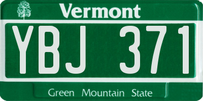 VT license plate YBJ371